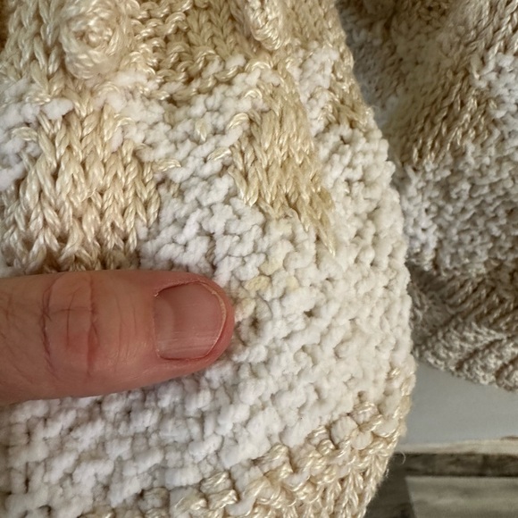 Handmade in Ireland Alpaca Cream and White Women's Cardigan Medium - Picture 10 of 10